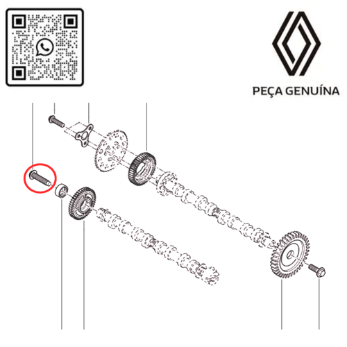 7703002890 PARAFUSO DA POLIA DO COMANDO DE VALVULAS MASTER 2.3 16V M9T  RN 002890 -3-